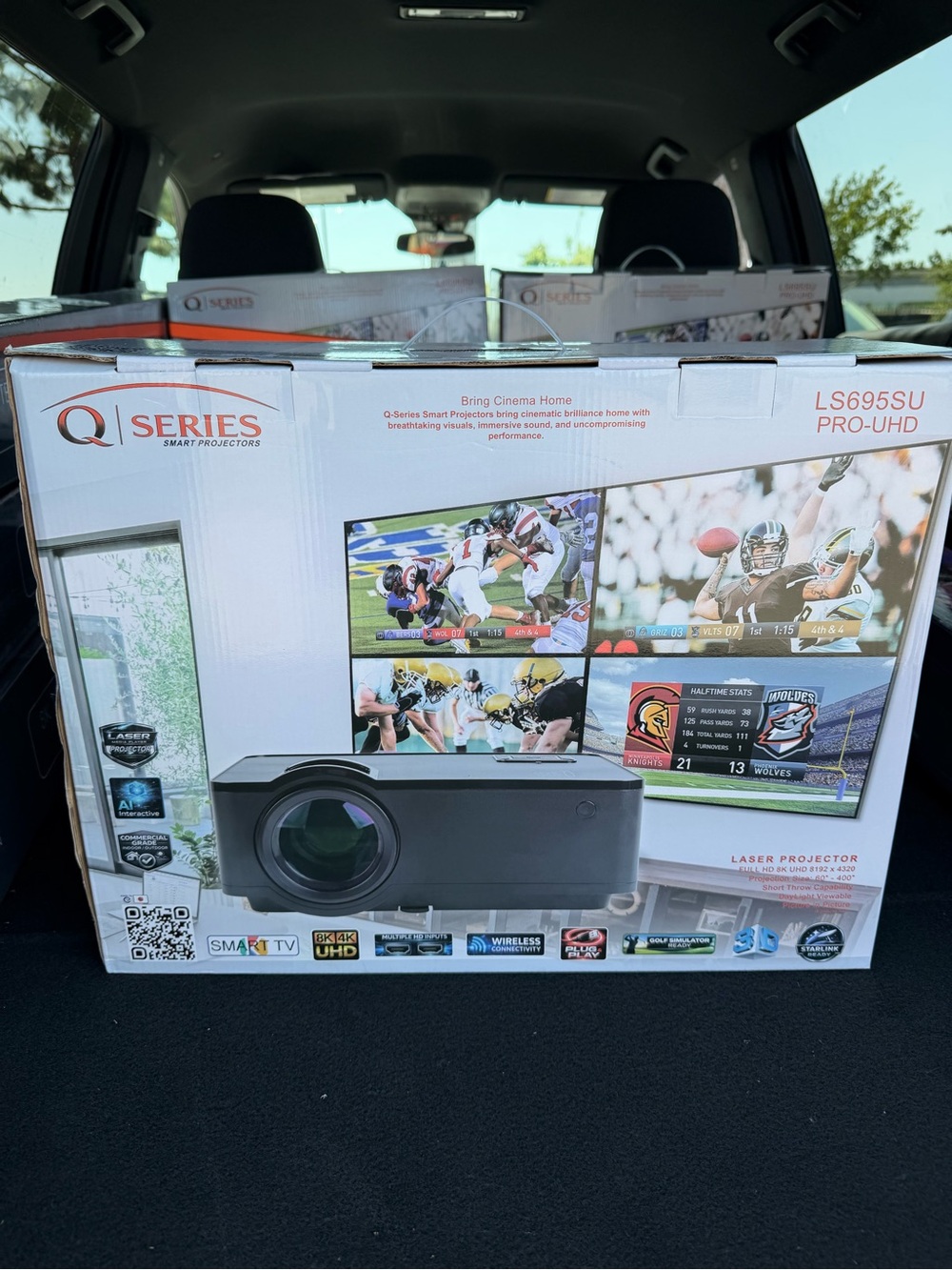 LS695SU Pro-UHD Black Laser Projector - Smart 4K Home Theater